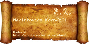 Marinkovics Kornél névjegykártya