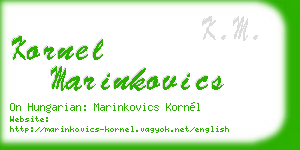 kornel marinkovics business card